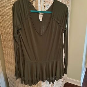 Free people tunic top, Olive green, M, NWOT
